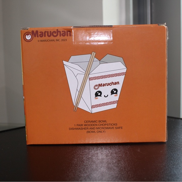 Ramen Maruchan Take Out Bowl Noodle Bowl w Chopsticks Set NEW Smiley Face - Picture 4 of 5